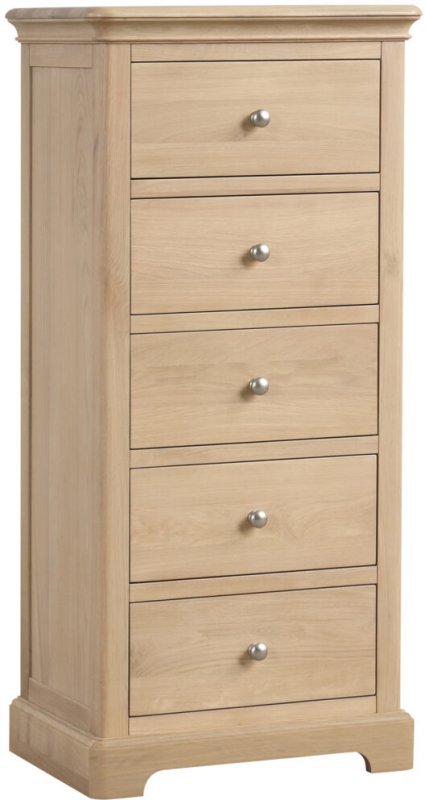Braunton Oak 5 Drawer Wellington Chest