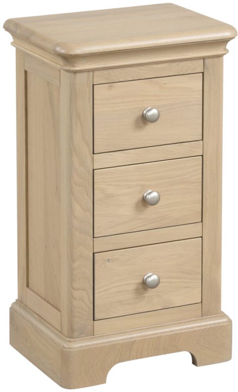 Braunton Oak 3 Drawer Compact Bedside
