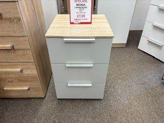 Nevada 3 Drawer Bedside Chest