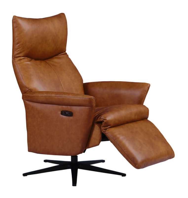 Avena Swivel Recliner Chair In Tan
