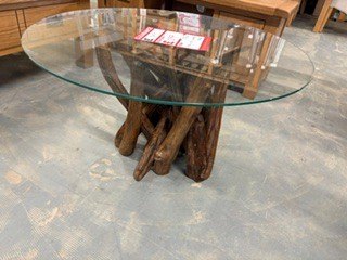 LAW 154 Natural Teak Root Round Coffee Table