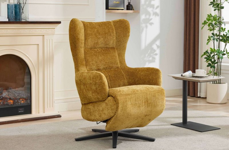Everleigh Swivel Dual Motor Power Recliner In Yellow