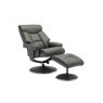 Morgan Swivel Recliner With Free Footstool in Cinder