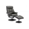 Morgan Swivel Recliner With Free Footstool in Cinder