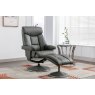 Morgan Swivel Recliner With Free Footstool in Cinder