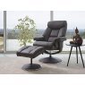 Morgan Swivel Recliner with Free Footstool in Charcoal