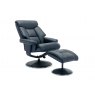 Morgan Swivel Recliner with Free Footstool in Navy