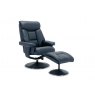 Morgan Swivel Recliner with Free Footstool in Navy