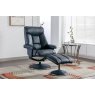 Morgan Swivel Recliner with Free Footstool in Navy