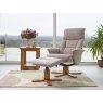 Hebdon Swivel Recliner with Free Footstool In Wheat Fabric