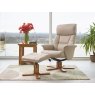 Hebdon Swivel Recliner with Free Footstool In Cafe Latte Leather Look