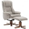 Piper Swivel Recliner + Free Footstool in Wheat Fabric