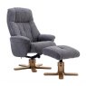 Bath Recliner Chair + Free Footstool in Lisbon Grey Fabric