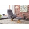 Bath Recliner Chair + Free Footstool in Lisbon Grey Fabric