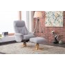 Bath Recliner Chair + Free Footstool in Lisbon Silver Fabric