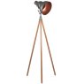 Tripod Floor Lamp - Grey Metal / Nat Wood