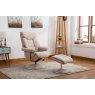 Morgan Swivel Recliner With Free Footstool in Lisbon Wheat Fabric