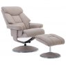 Morgan Swivel Recliner With Free Footstool in Lisbon Wheat Fabric