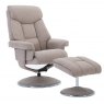 Morgan Swivel Recliner With Free Footstool in Lisbon Wheat Fabric