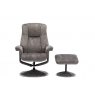 Franklin Swivel Recliner + Footstool In Elephant Fabric