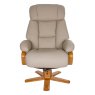 Penrith Swivel Recliner with Free Footstool in Ivory Leather Match