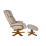 Penrith Swivel Recliner + Free Footstool in Ivory Leather Match