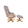 Penrith Swivel Recliner + Free Footstool in Pebble Leather Match