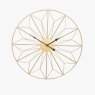 Antique Gold Metal Geo Design Round Wall Clock