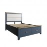 Selkirk Blue Bedstead With Fabric Headboard + 2 Drawer Footend