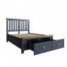Selkirk Blue Bedstead With Wooden Headboard + 2 Drawer Footend