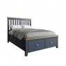 Selkirk Blue Bedframe With Wooden Headboard + 2 Drawer Footend
