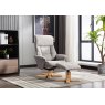 Hebdon Swivel Recliner With Free Footstool In Fossil Fabric