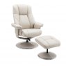 Franklin Swivel Recliner + Footstool In Mushroom