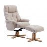 Bath Recliner Chair + Free Footstool In Lisbon Wheat Fabric