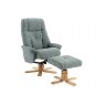 Bath Recliner Chair + Free Footstool in Teal Fabric