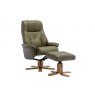 Bath Recliner Chair + Free Footstool In Olive Green