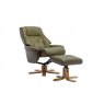 Bath Recliner Chair + Free Footstool In Olive Green