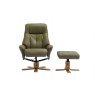 Bath Recliner Chair + Free Footstool In Olive Green