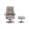 Franklin Swivel Recliner + Footstool In Oat Fabric