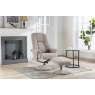 Franklin Swivel Recliner + Footstool In Oat Fabric