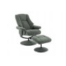 Franklin Swivel Recliner + Footstool in Fern Fabric