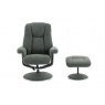 Franklin Swivel Recliner + Footstool in Fern Fabric