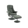 Franklin Swivel Recliner + Footstool in Fern Fabric