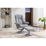 Franklin Swivel Recliner + Footstool In Dove Fabric