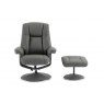 Franklin Swivel Recliner + Footstool In Cinder