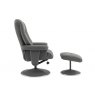 Franklin Swivel Recliner + Footstool In Cinder