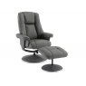 Franklin Swivel Recliner + Footstool In Cinder