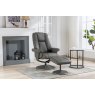 Franklin Swivel Recliner + Footstool In Cinder