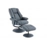 Franklin Swivel Recliner + Footstool In Petrol Blue