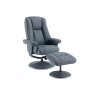 Franklin Swivel Recliner + Footstool In Petrol Blue